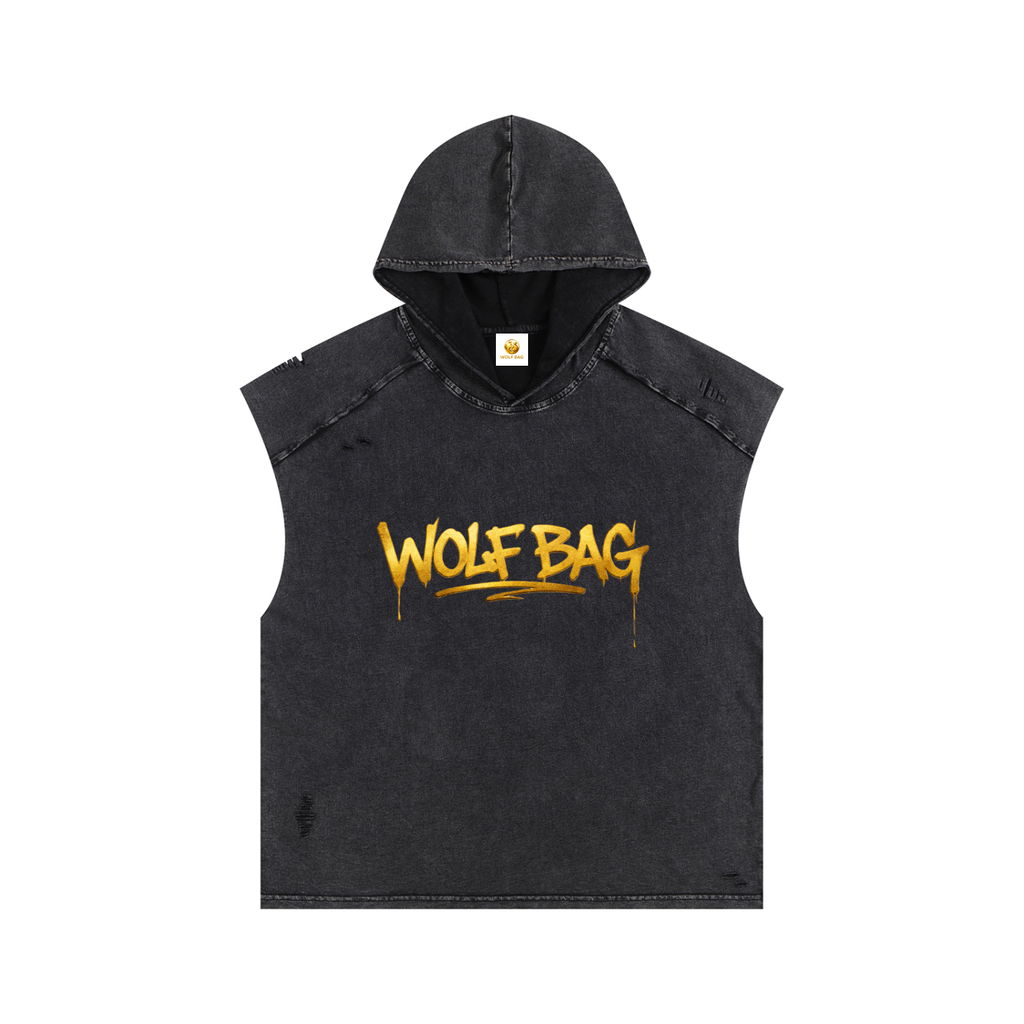 Snow Washed Boxy Hooded Tank Top