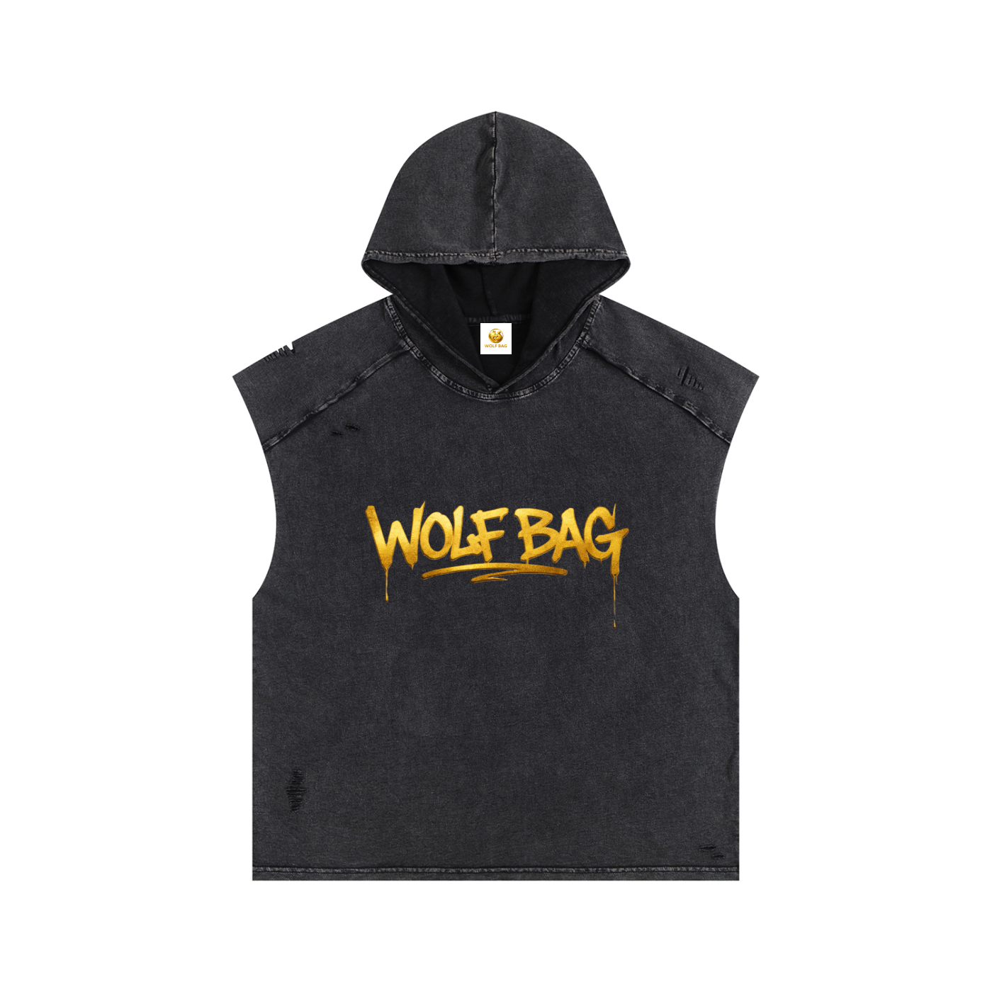 Snow Washed Boxy Hooded Tank Top