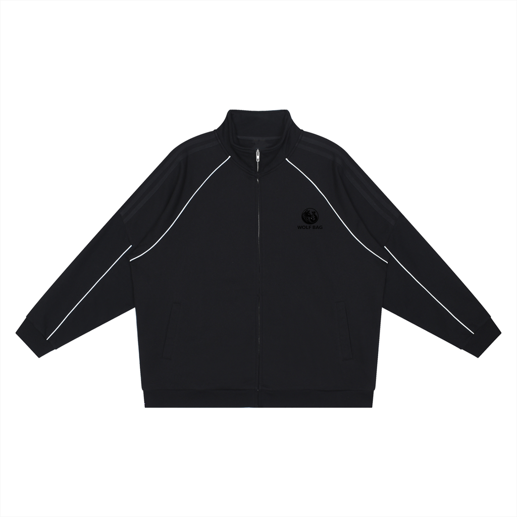 Reflection Striped Raglan Sleeve  Jacket