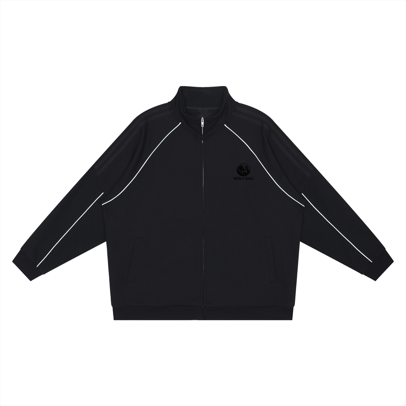 Reflection Striped Raglan Sleeve  Jacket