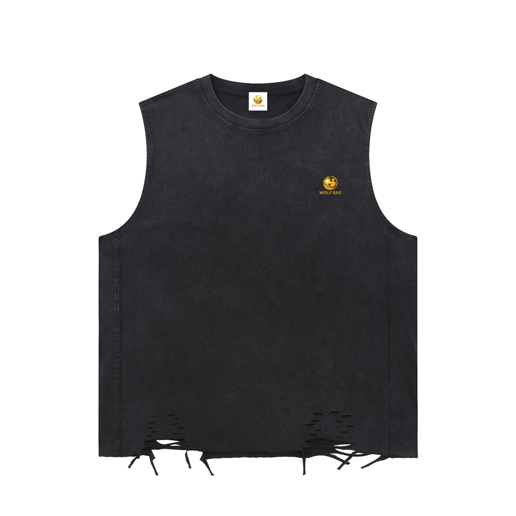 Snow Washed Raw-Hem Tank Top