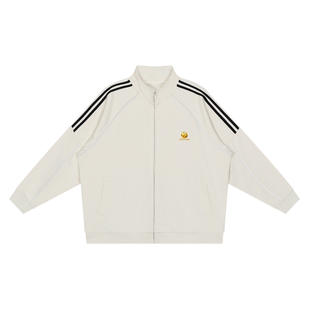 Reflection Striped Raglan Sleeve  Jacket