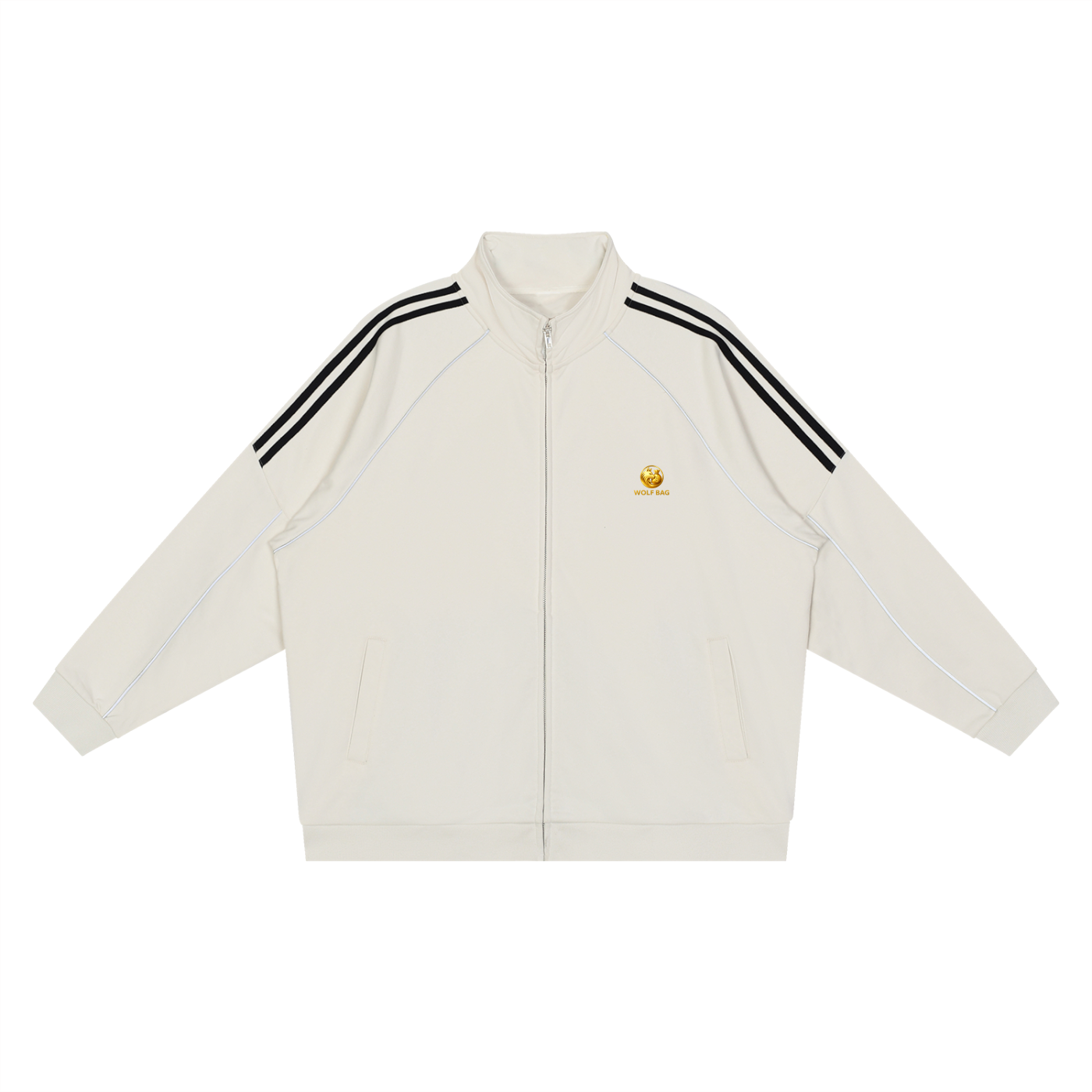 Reflection Striped Raglan Sleeve  Jacket