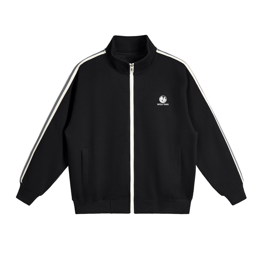 Contrast Side-Stripe Stand Collar  Jacket