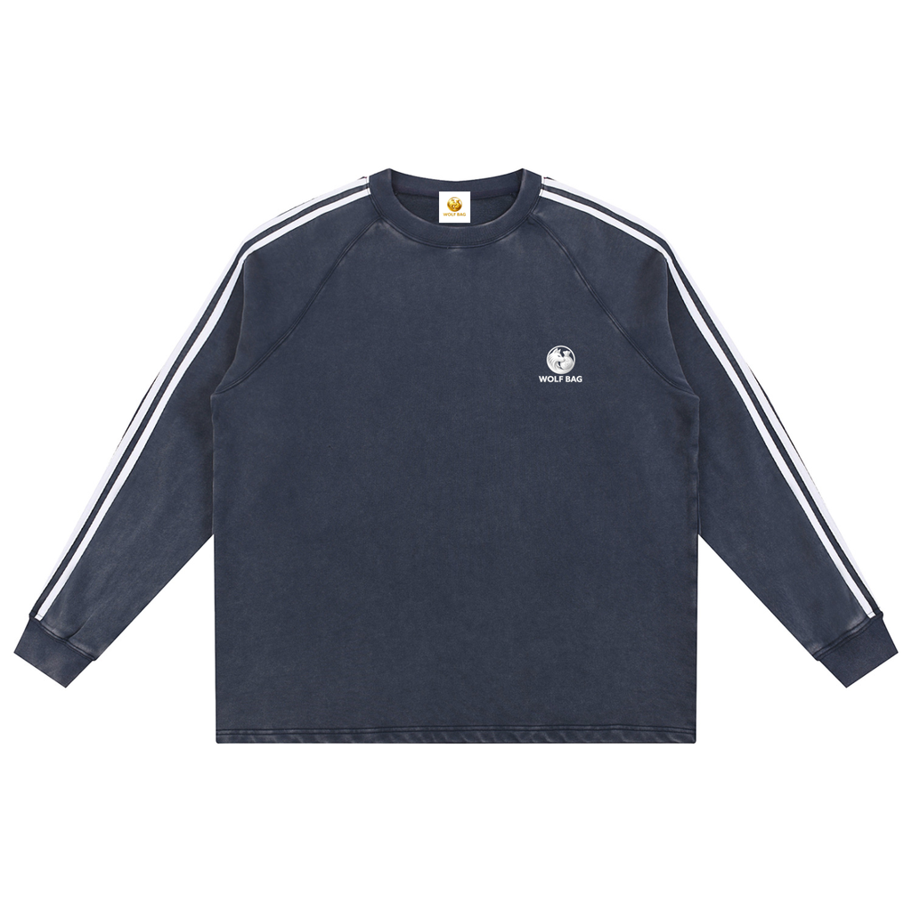 Snow Washed Contrast Tape Sweatshirt